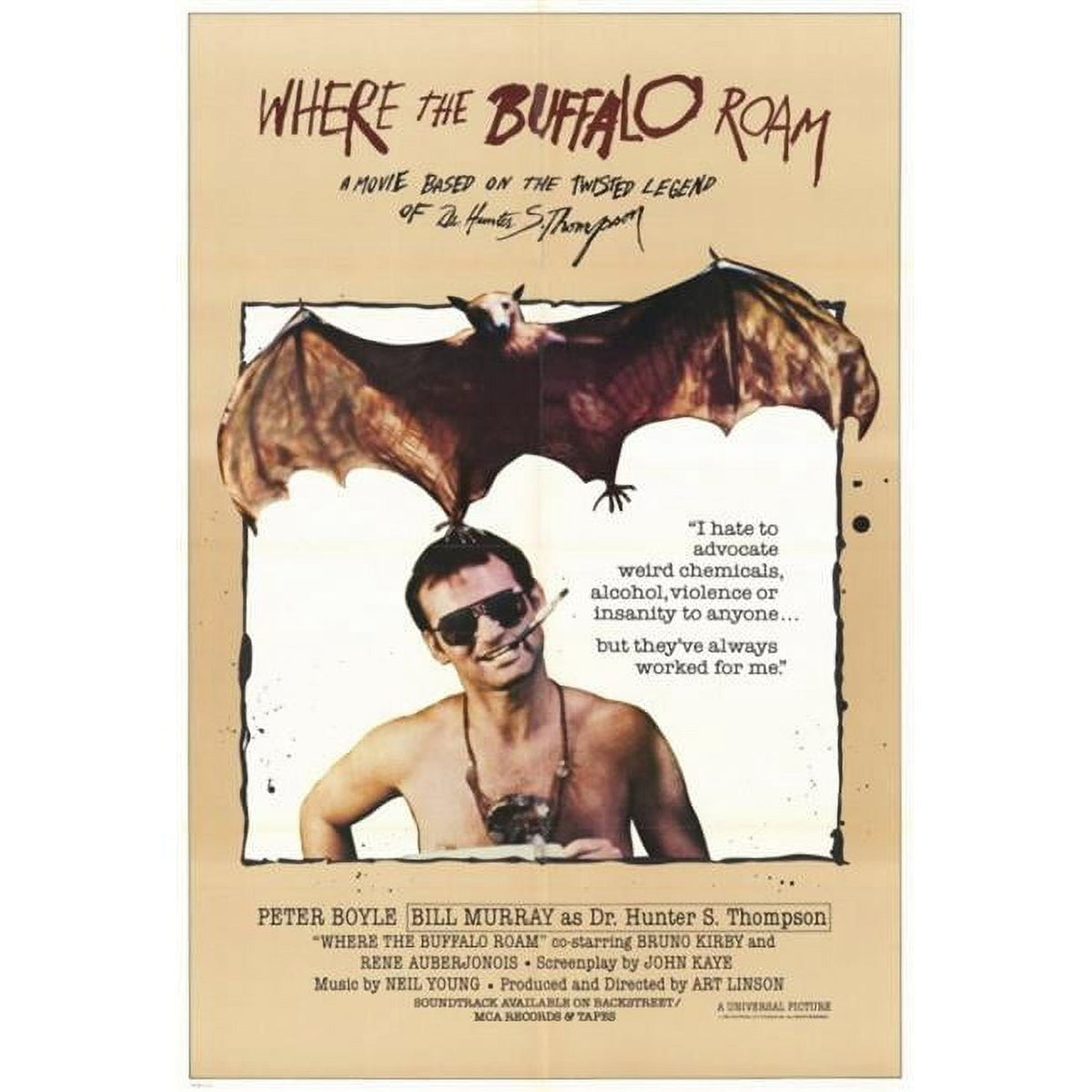 Where the Buffalo Roam Movie Poster Print 27x40