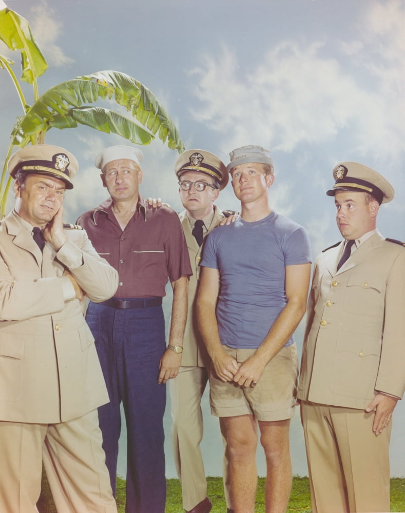McHale's Navy Group Photo Print featuring cast against a banana background.
