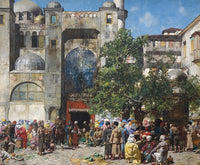 Mercato in Oriente art print by Alberto Pasini - vibrant marketplace scene.
