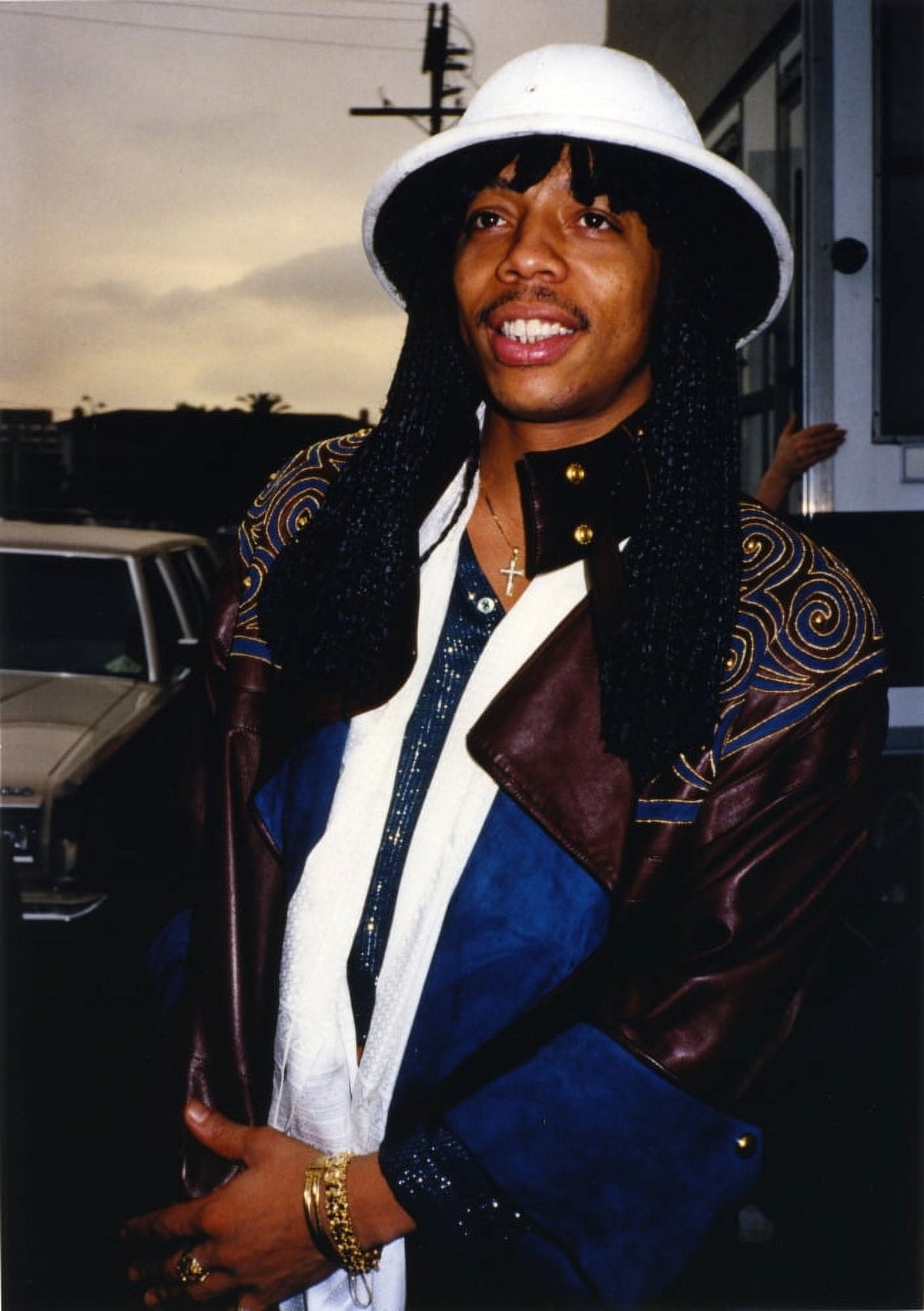 Close-up portrait photo print of Rick James, ideal for music lovers and collectors.