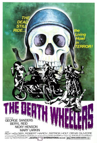 Psychomania movie poster print from 1973, showcasing classic horror art.