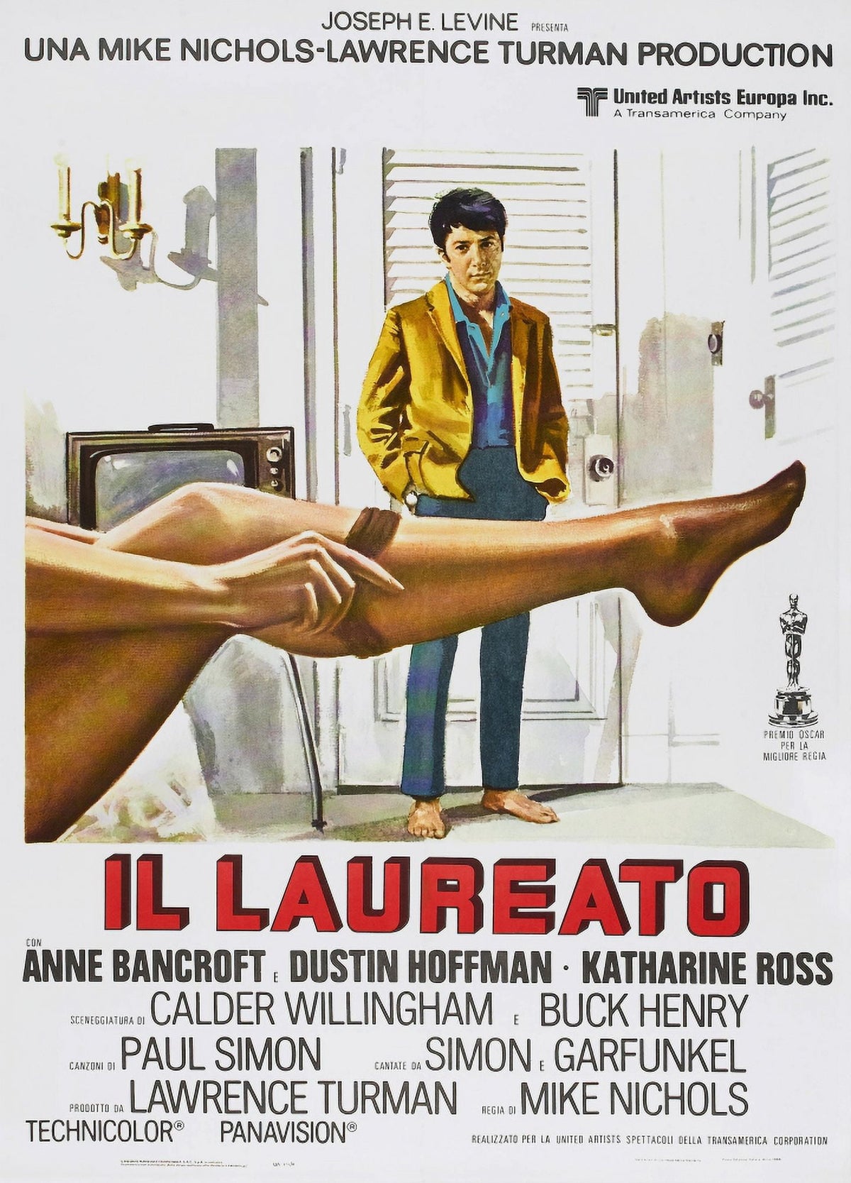 The Graduate movie poster featuring Dustin Hoffman from 1967.