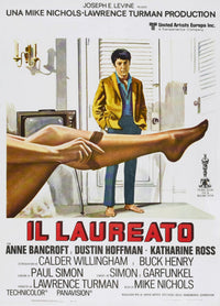 The Graduate movie poster featuring Dustin Hoffman from 1967.