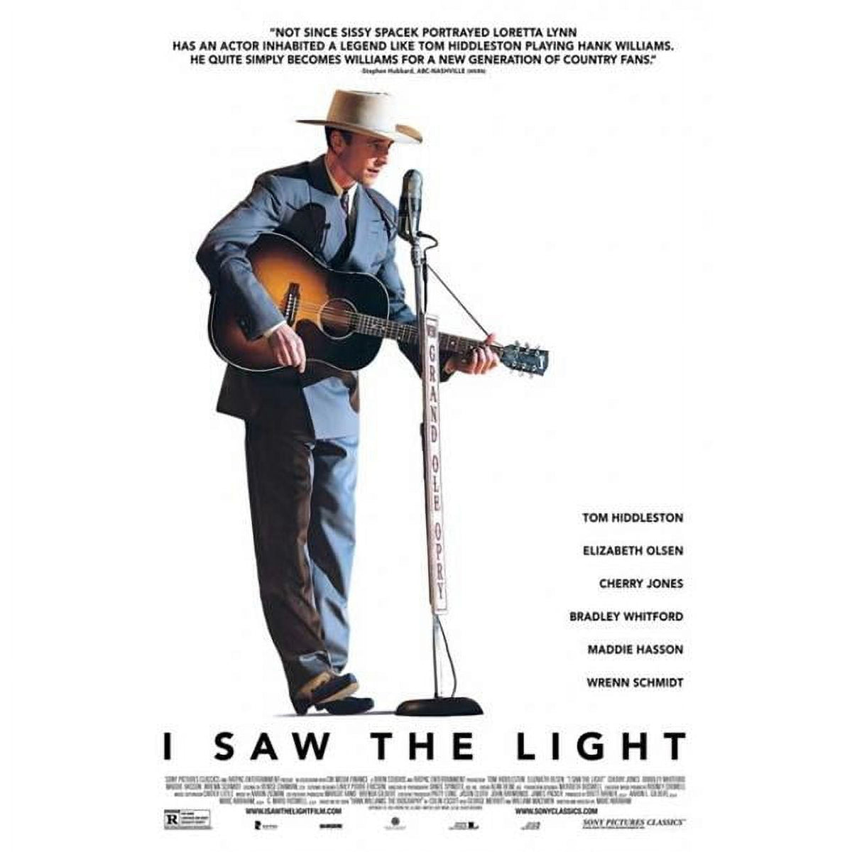 I Saw the Light movie poster featuring Hank Williams, 27x40 inches.