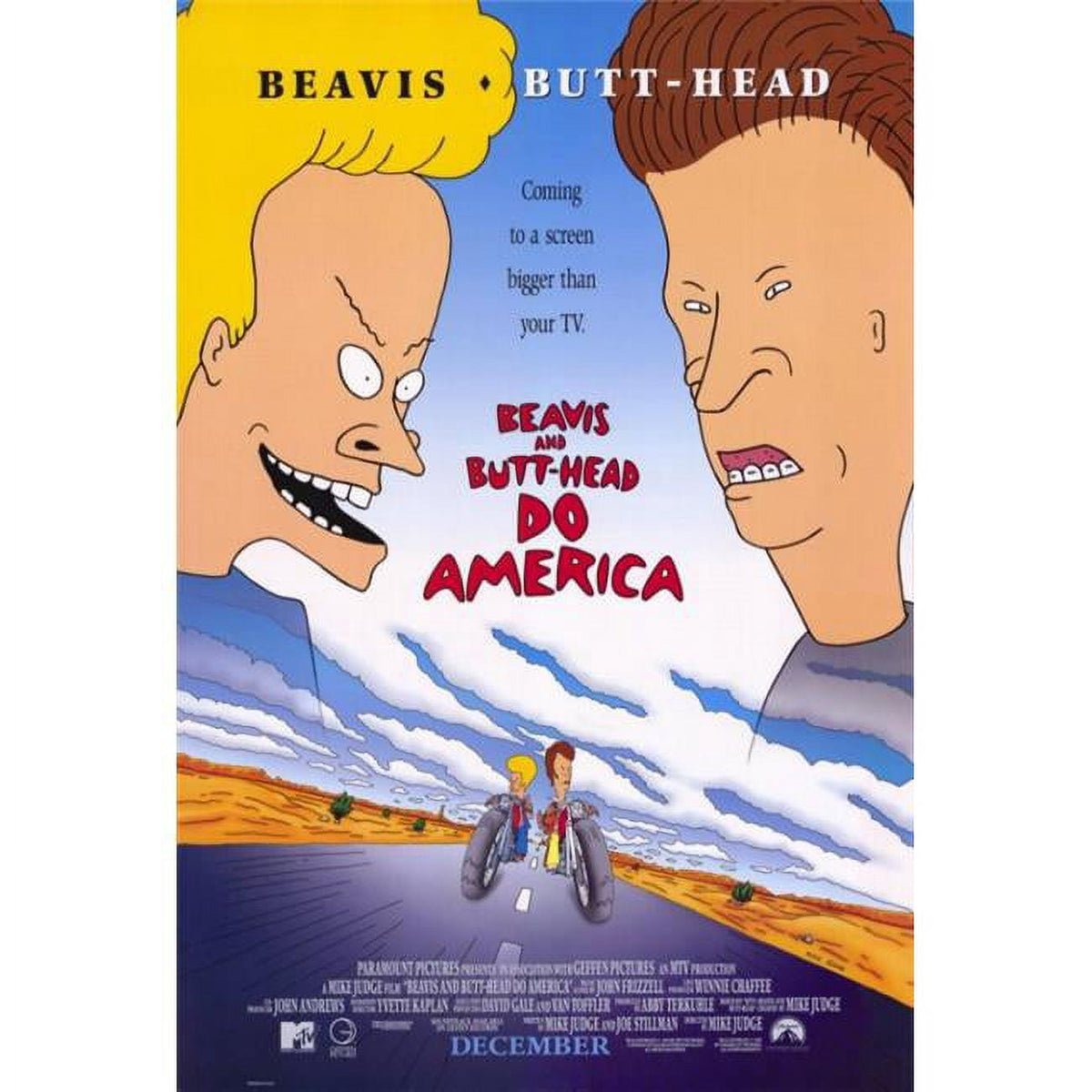 Beavis and Butt-Head Do America Movie Poster Print in vibrant colors.