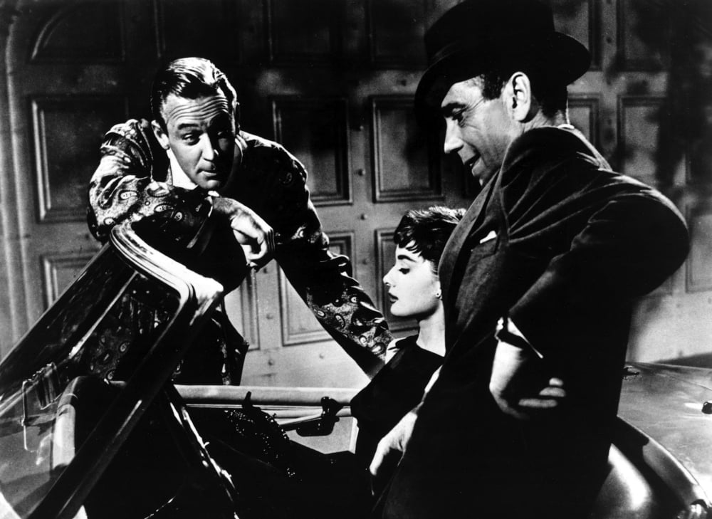 Audrey Hepburn, Humphrey Bogart, and William Holden in car - Sabrina photo print