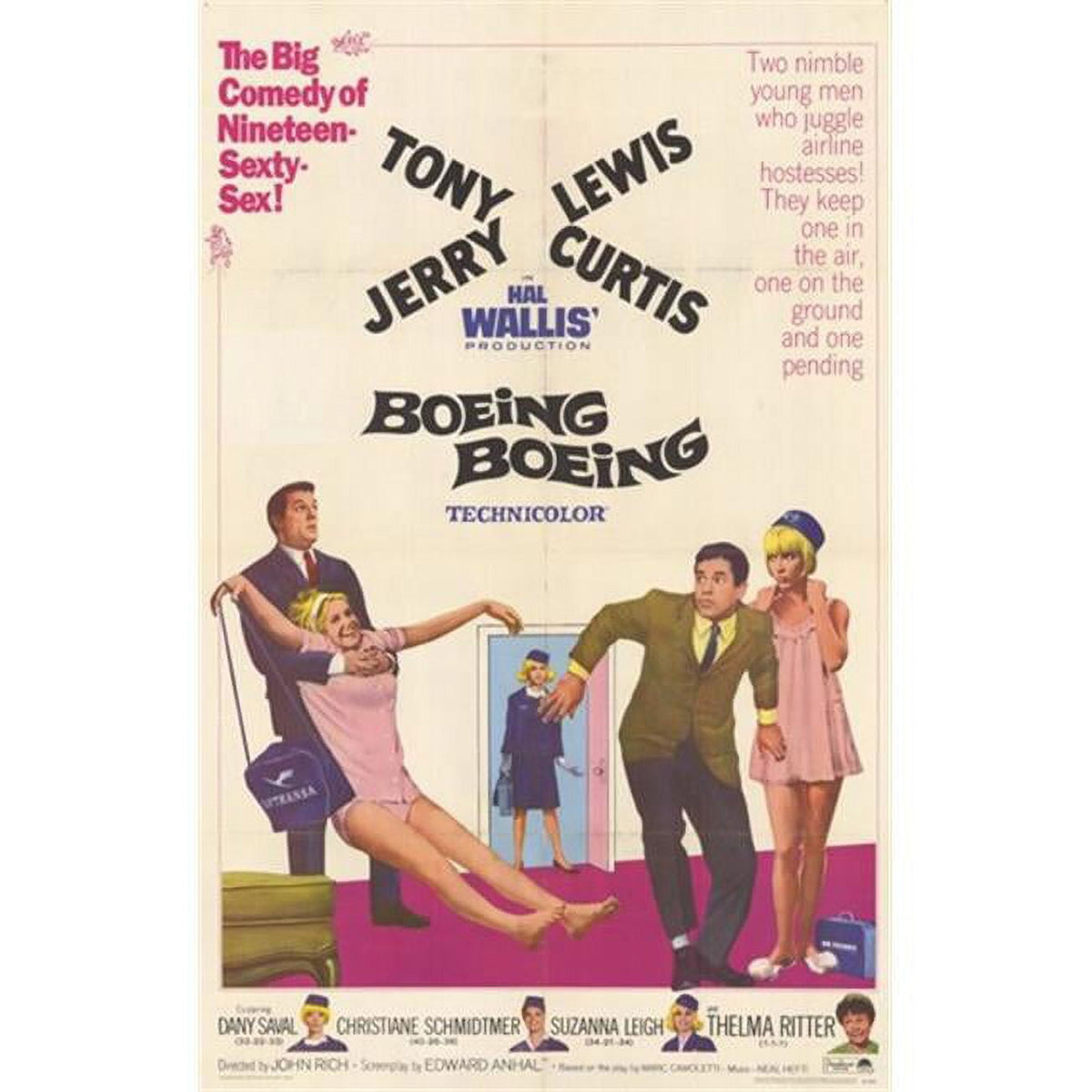 Boeing Boeing Movie Poster 11x17 Print featuring classic comedy.
