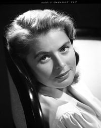 Ingrid Bergman leaning and wearing a blouse photo print