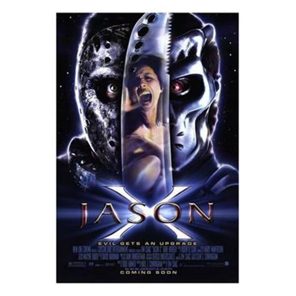 Jason X Movie Poster featuring Jason Voorhees in a horror scene.