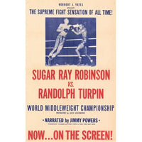 Sugar Ray Robinson vs. Randolph Turpin boxing movie poster 11x17.