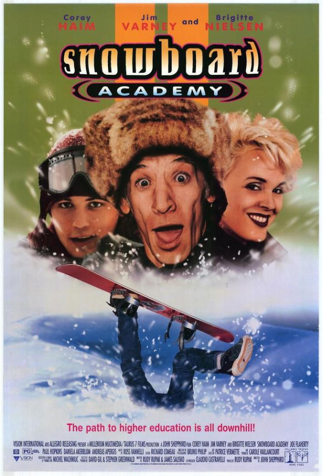 Snowboard Academy Movie Poster in vibrant colors, 11x17 size