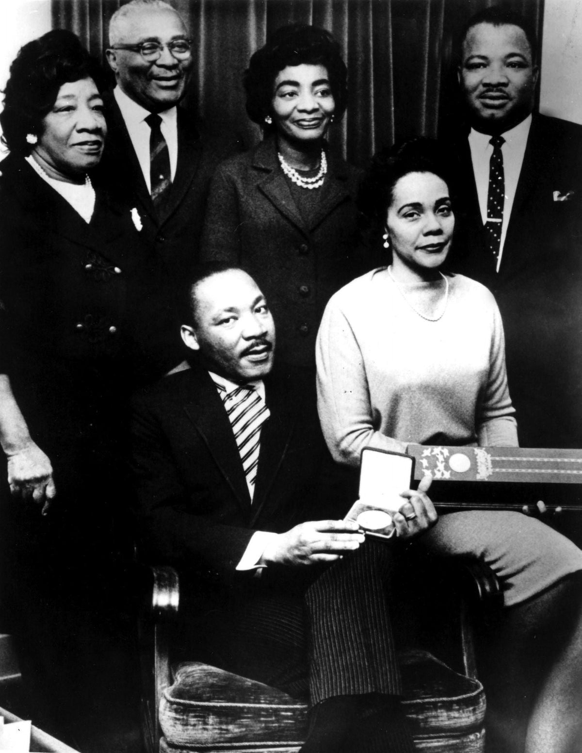 Martin Luther King Jr. family photo print featuring Coretta Scott King and her parents