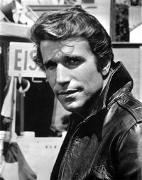 Henry Winkler photo print showcasing the iconic actor in a classic pose.