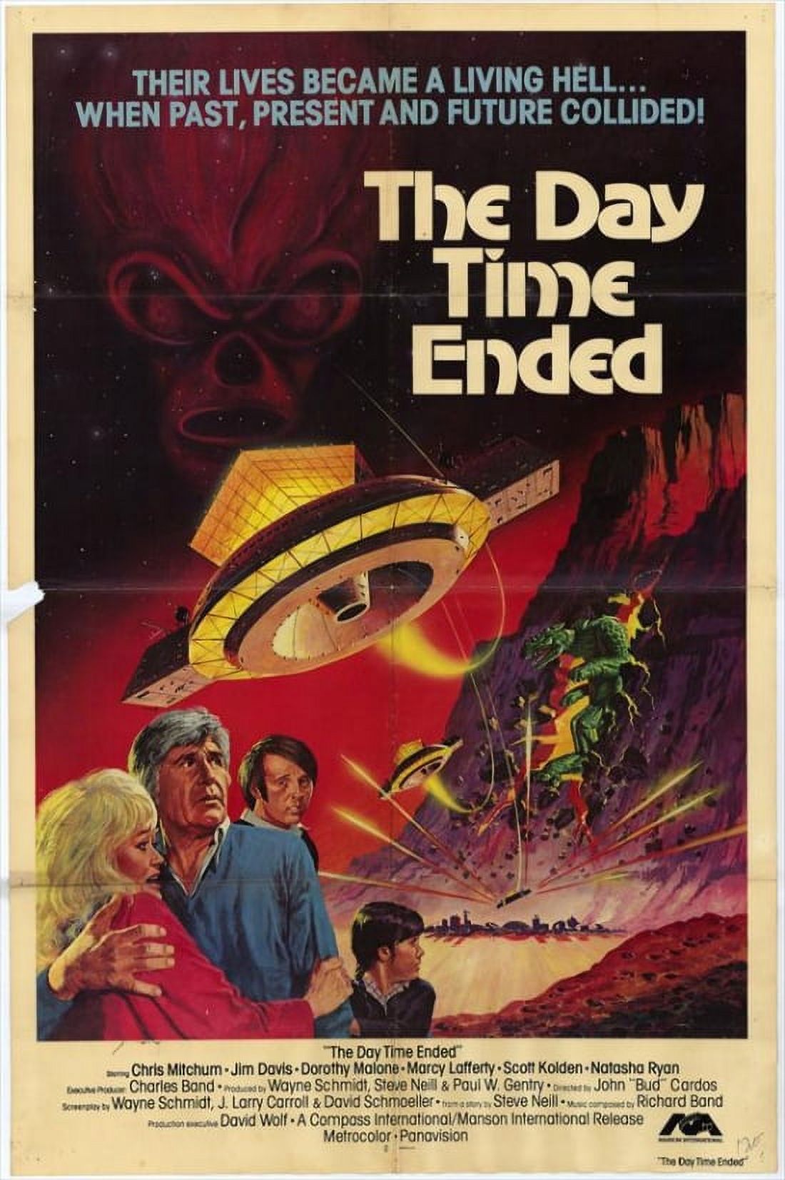 The Day Time Ended movie poster in 11x17 size, showcasing classic sci-fi themes.