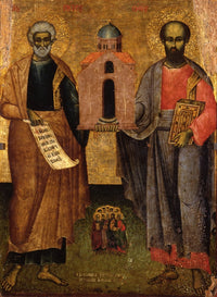 Saints Peter And Paul Poster Print showcasing vibrant colors and intricate details.