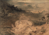 The Country of the Iguanodon (1837) art print by John Martin