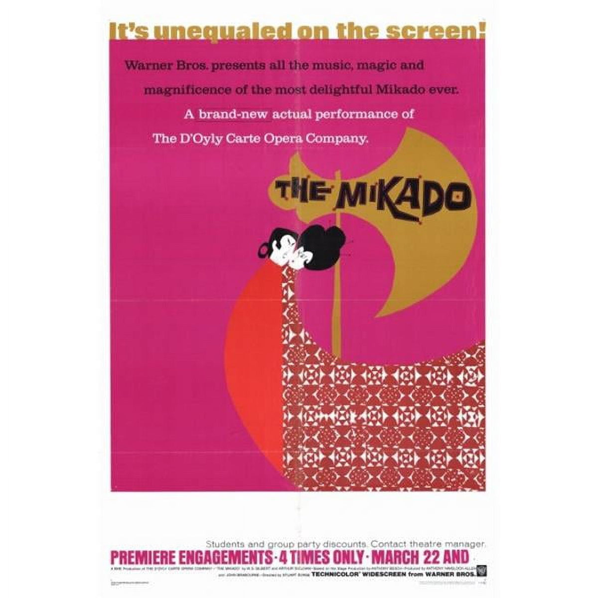 The Mikado Movie Poster Print 27x40 featuring vibrant operetta artwork.