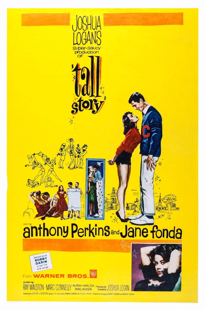 Tall Story movie poster print featuring Jane Fonda and Anthony Perkins, 1960 film.