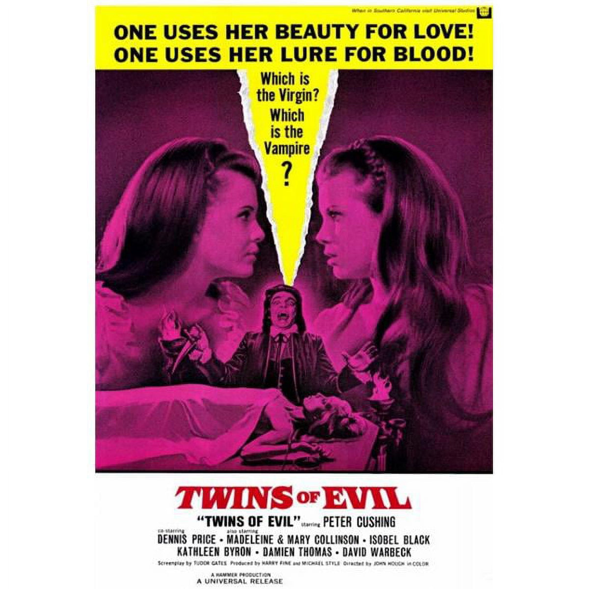 Twins of Evil Movie Poster Print in 27x40 size