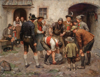 Die Kraftprobe (1898) art print by Franz von Defregger, showcasing emotion and strength.