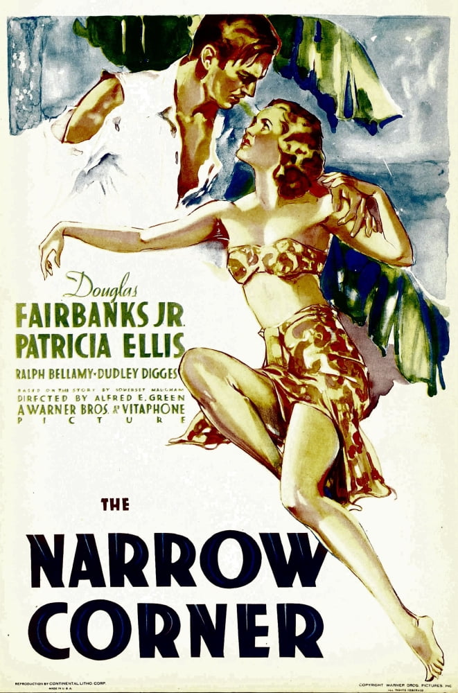The Narrow Corner movie masterprint poster featuring Douglas Fairbanks Jr. and Patricia Ellis.