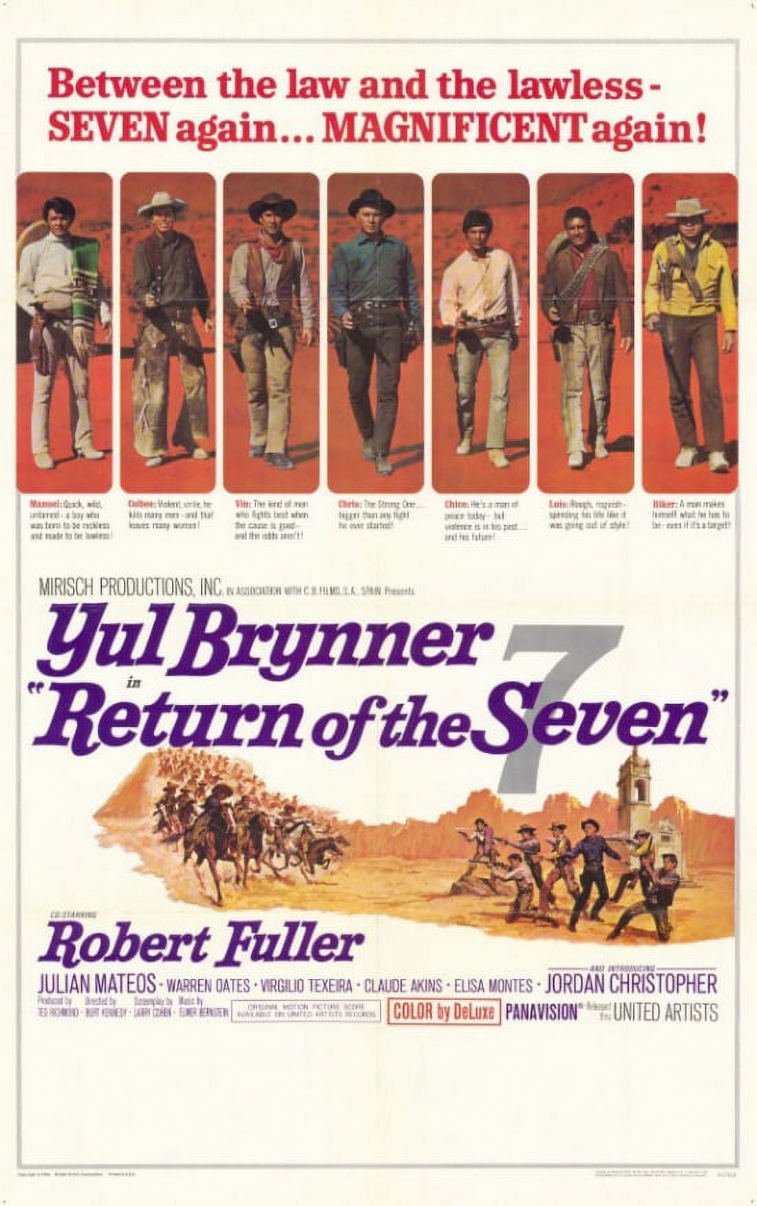 Return of the Magnificent Seven Movie Poster 11x17 print