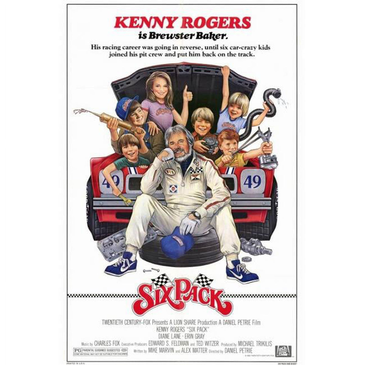 Six Pack Movie Poster Print showcasing vibrant colors and classic cinema design.