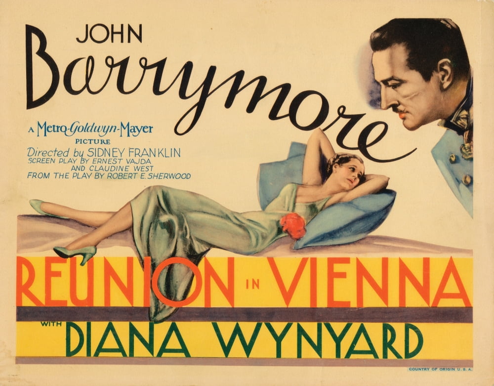 Reunion In Vienna Movie Masterprint Poster featuring Diana Wynyard and John Barrymore, 1933
