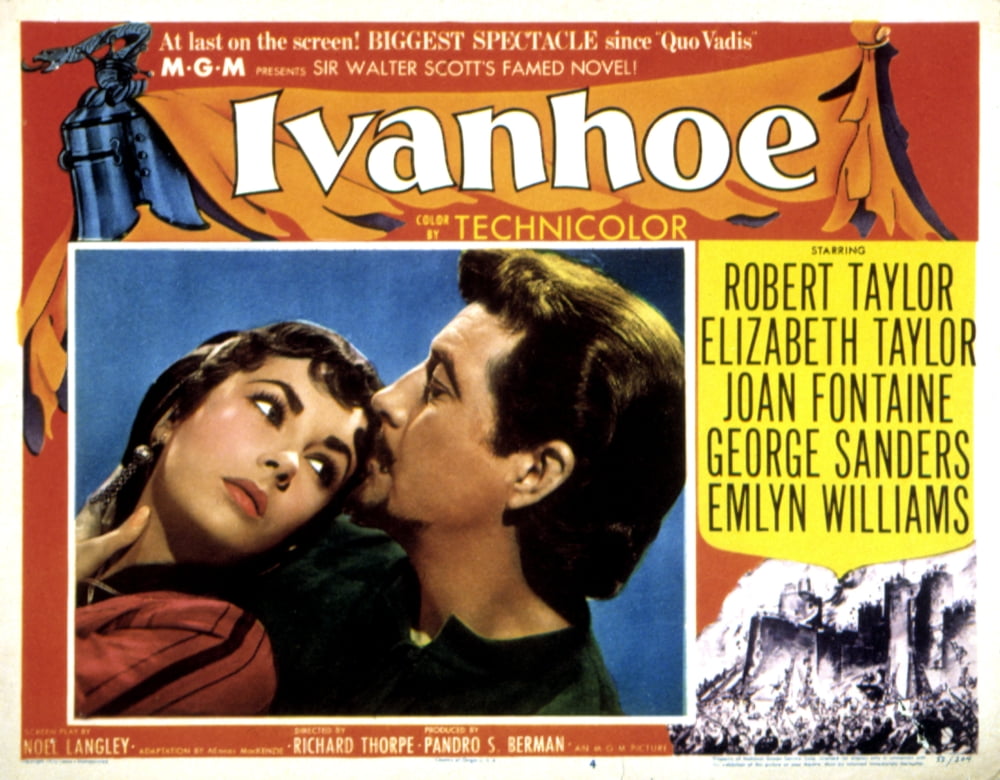 Ivanhoe movie poster print featuring Robert Taylor from 1952.