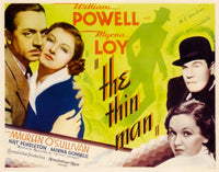 The Thin Man movie poster featuring William Powell and Myrna Loy, classic cinema art