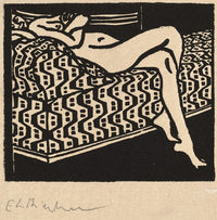 Nude Girl Lying on a Sofa Art Print by Ernst Ludwig Kirchner