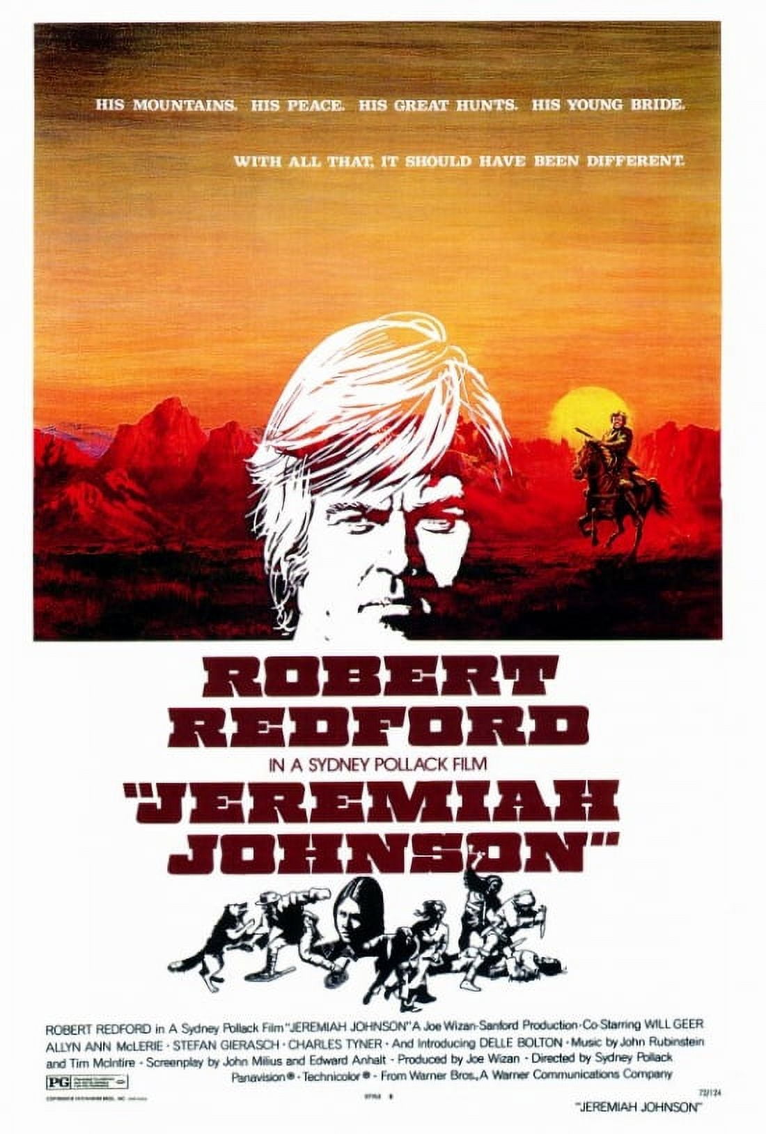 Jeremiah Johnson Movie Poster Print 27x40 showcasing rugged wilderness adventure.