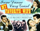 My Favorite Wife movie poster featuring Cary Grant, Irene Dunne, and Randolph Scott.