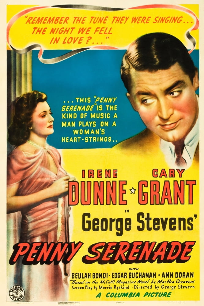 Penny Serenade movie masterprint poster featuring Irene Dunne and Cary Grant, 1941