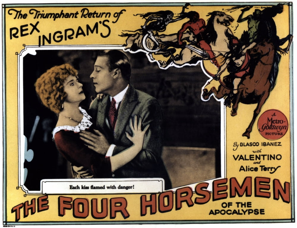 The Four Horsemen of the Apocalypse movie poster print featuring Alice Terry and Rudolph Valentino.