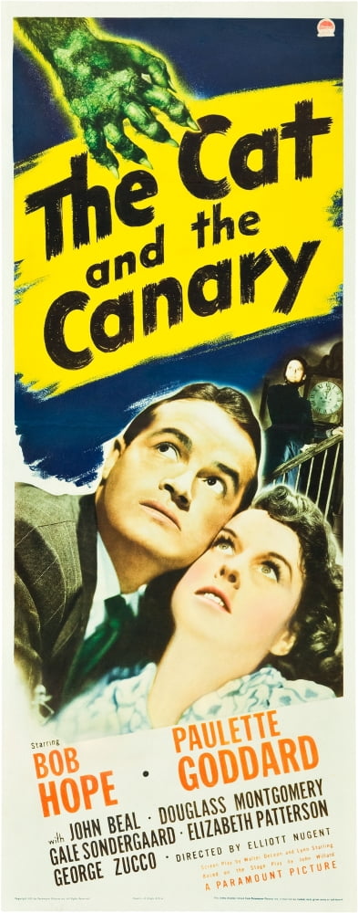 The Cat and the Canary movie masterprint poster featuring Bob Hope and Paulette Goddard.
