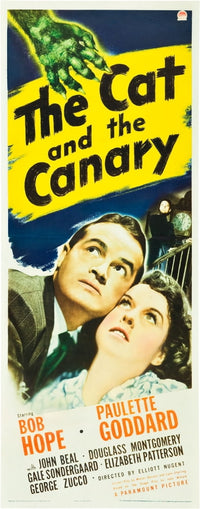 The Cat and the Canary movie masterprint poster featuring Bob Hope and Paulette Goddard.