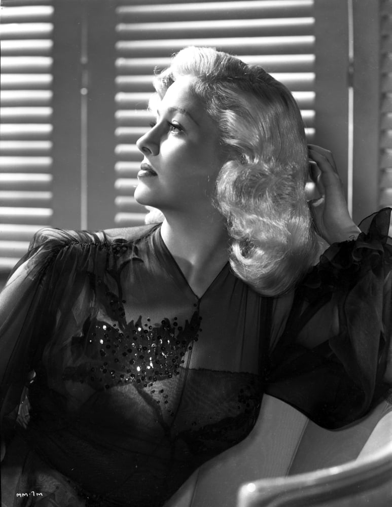 Marilyn Maxwell looking away in black dress photo print.