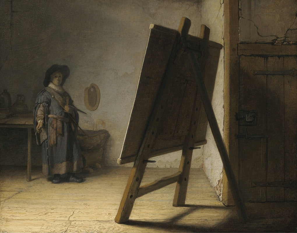 The Artist in His Studio fine art poster print by Rembrandt van Rijn.