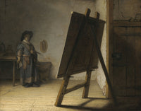 The Artist in His Studio fine art poster print by Rembrandt van Rijn.