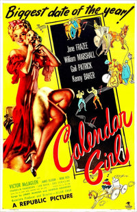 Calendar Girl movie poster print featuring Jane Frazee, 1947.
