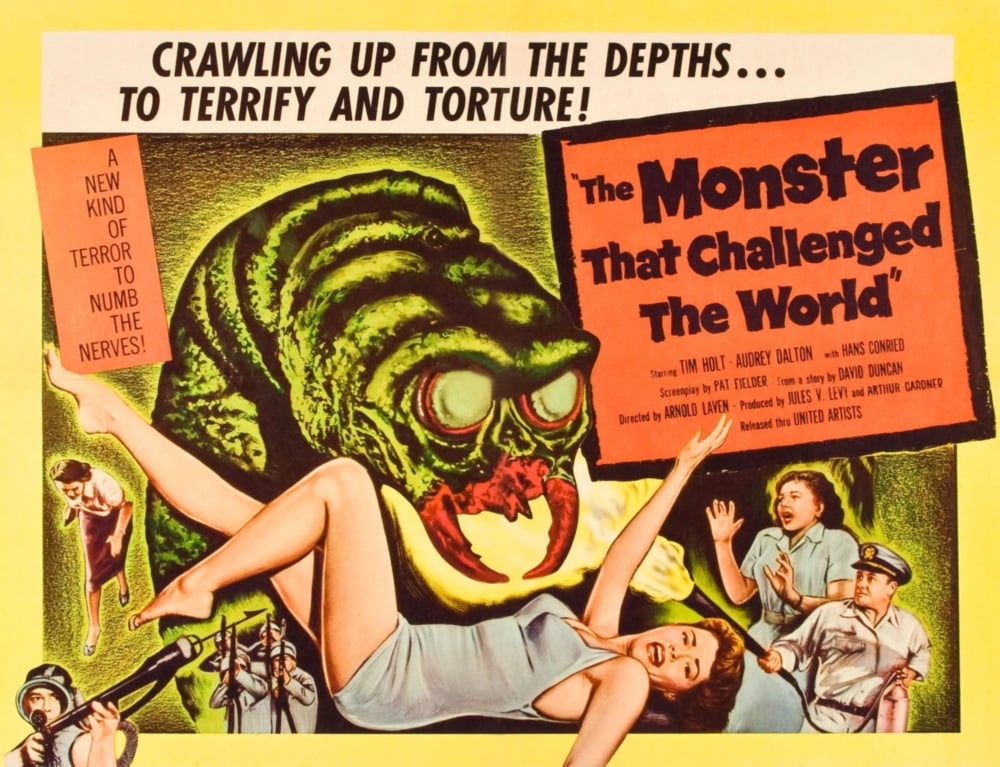 The Monster That Challenged The World 1958 movie poster print, 14x11.