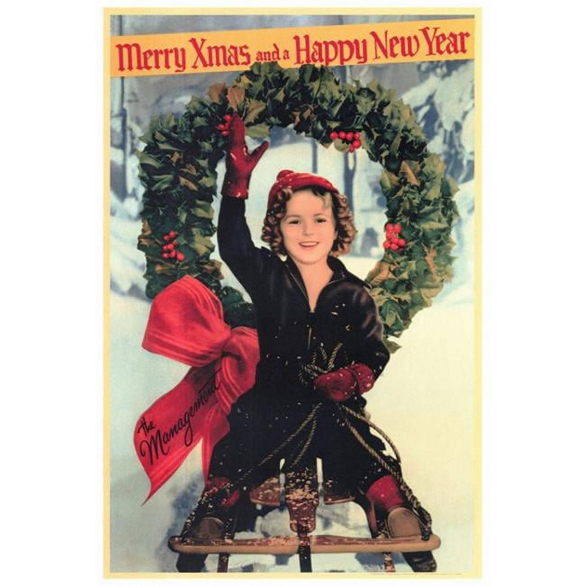 Shirley Temple Christmas Greeting Movie Poster Print 27x40
