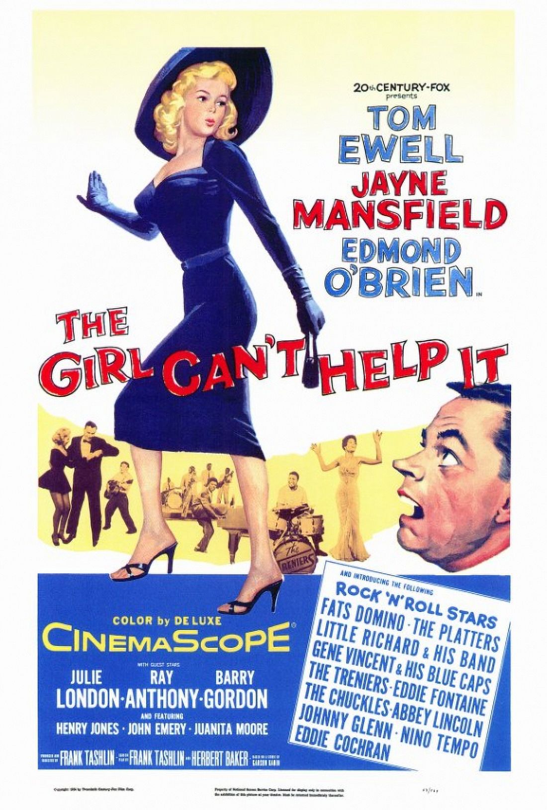 The Girl Can't Help It movie poster print featuring vibrant classic cinema artwork.