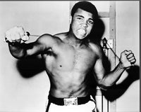 Muhammad Ali Exercising Black and White Photo Print