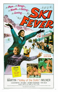Ski Fever movie masterprint poster by Claudia Martin Milner showcasing skiing excitement