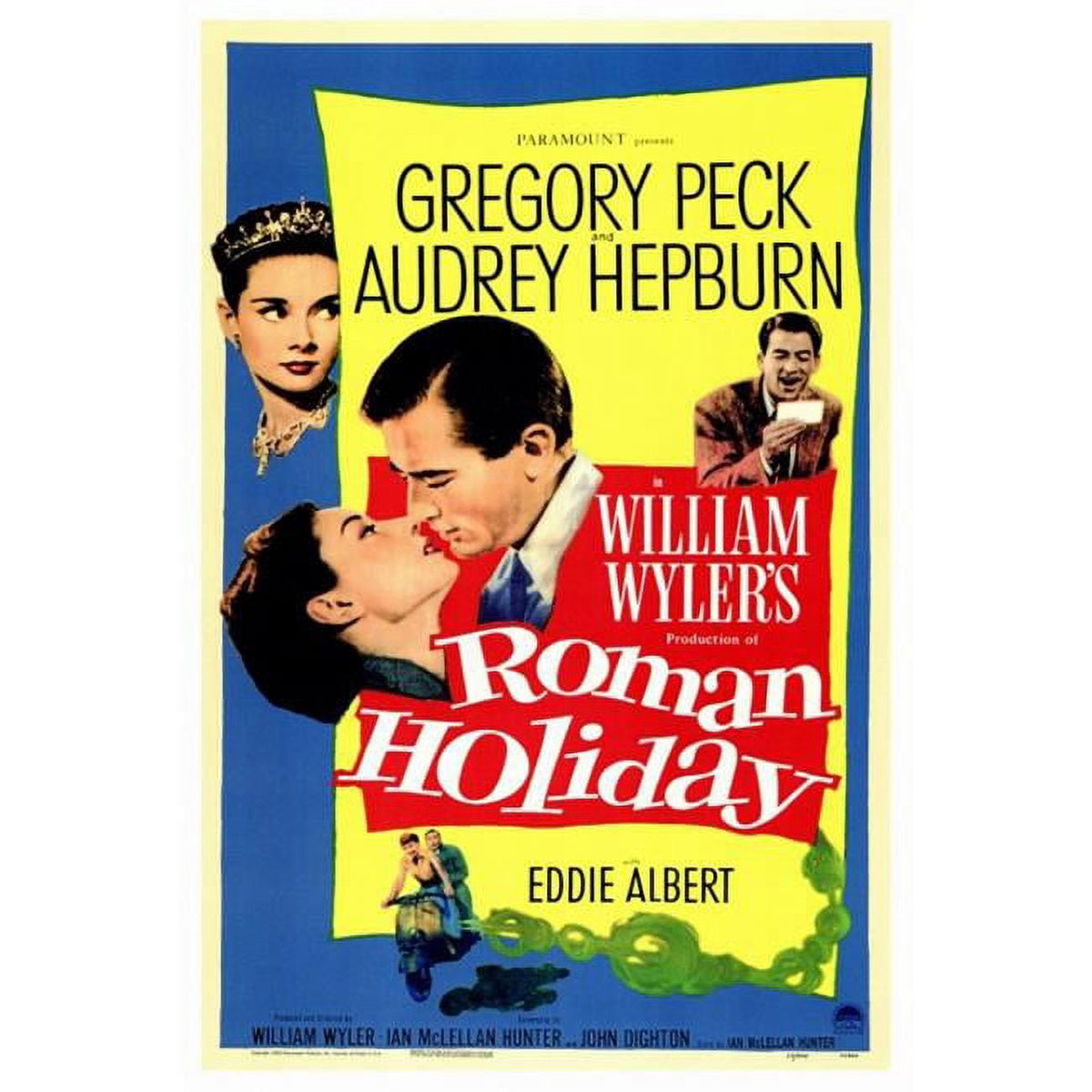 Roman Holiday Movie Poster Print featuring Audrey Hepburn and Gregory Peck