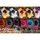 Vibrant poster print of Mexican sombreros, dolls, and Mayan masks at Chichen Itza