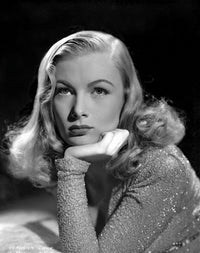 Veronica Lake wearing a metallic shirt photo print