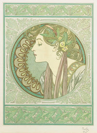 Laurel Fine Art Print by Alphonse Mucha showcasing Art Nouveau style